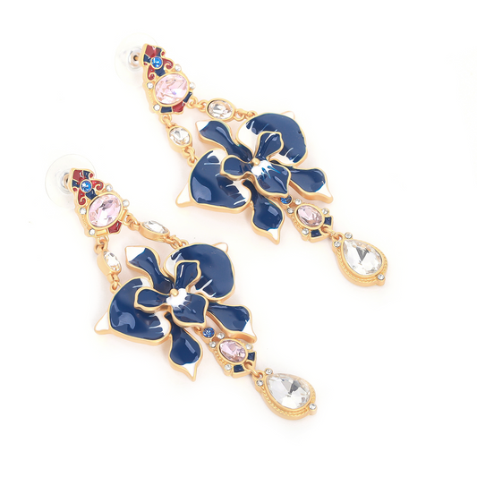 Flower Decor Drop Earrings