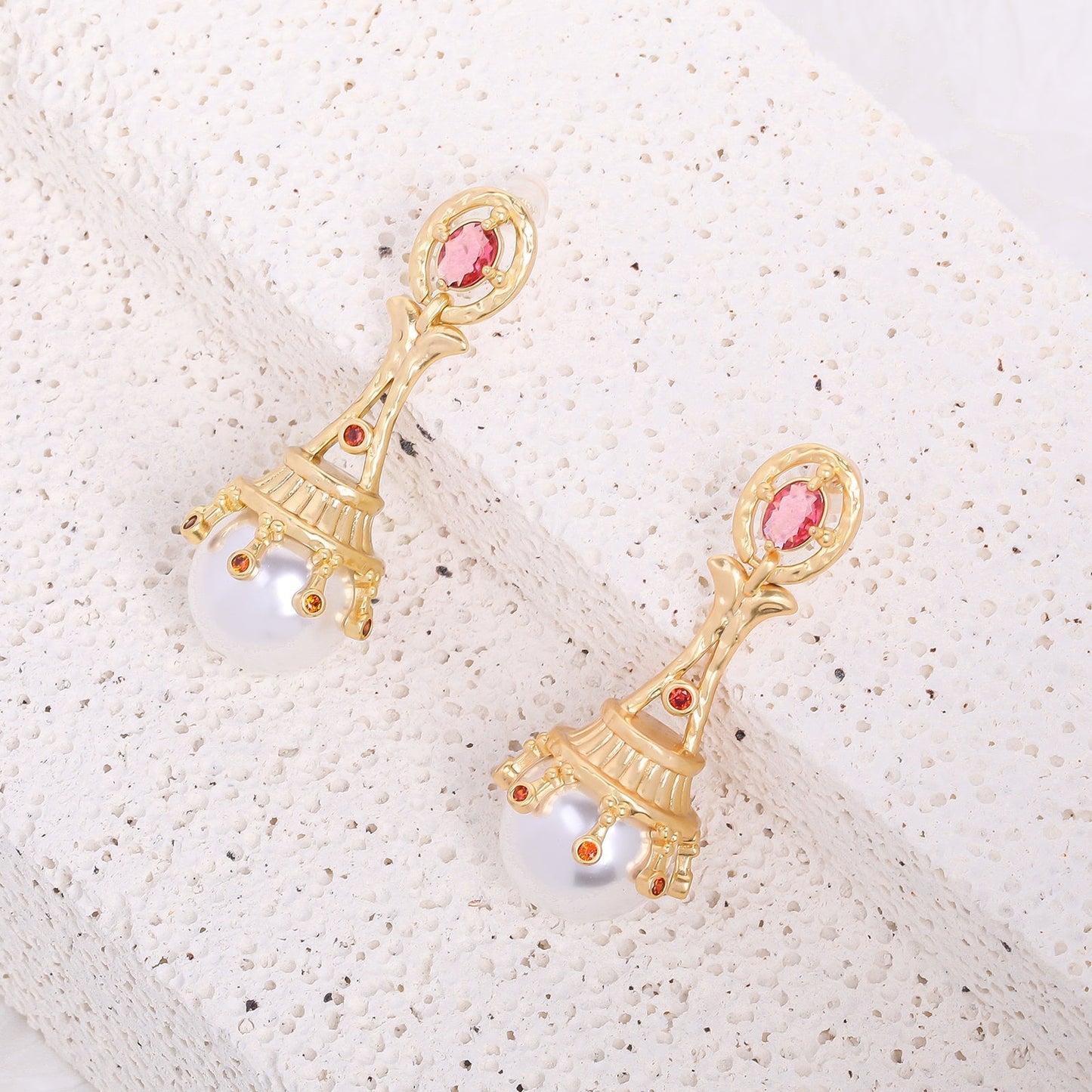 Pearl Light Bulb Drop Earrings