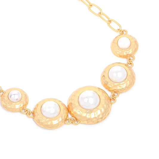 Door Lock Shape Pearl Necklace