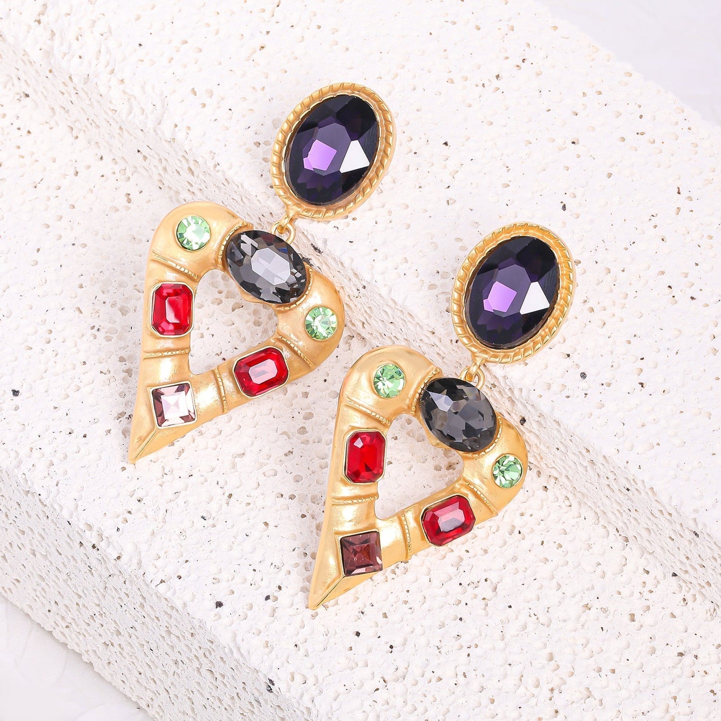 Dark Triangle Drop Earrings