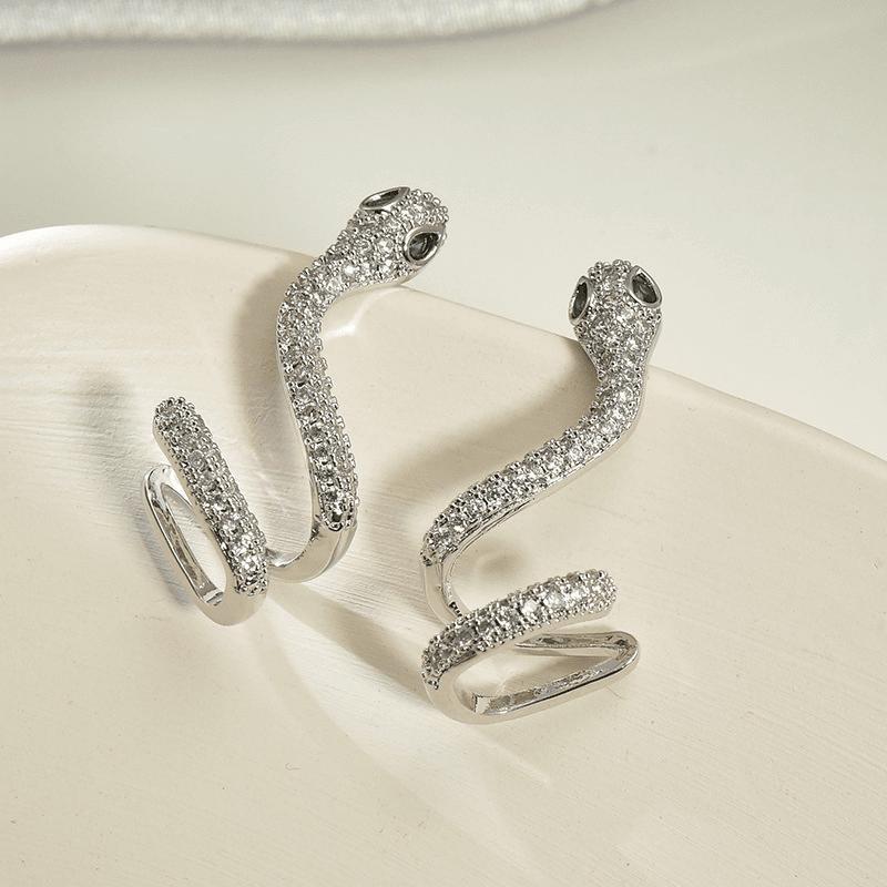 Snake Diamond Stud Earrings