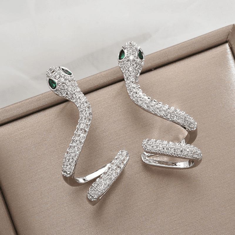 Snake Diamond Stud Earrings