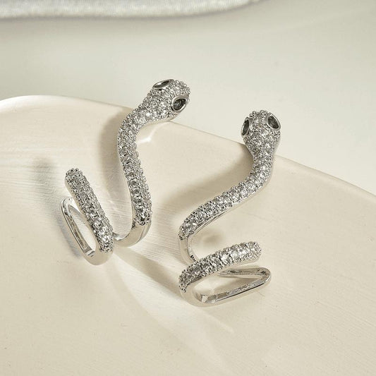 Snake Diamond Stud Earrings